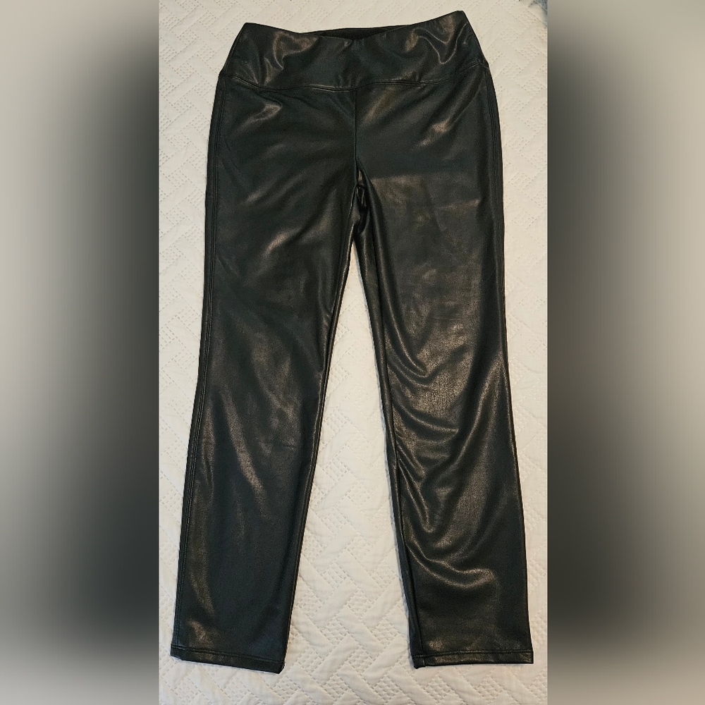Soft Surroundings Women's Black Size M Rivka Faux Leather Pants